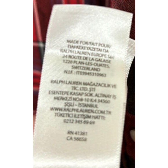 Vintage RL Polo Country Shirt Shaket Mens 4XB Flannel Plaid Pearl Snaps Red - Picture 6 of 11